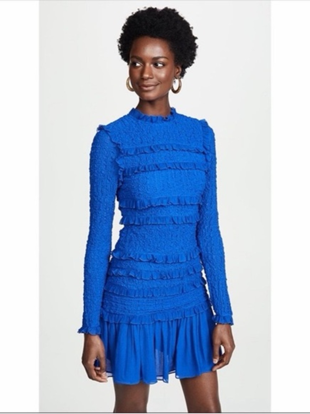 Ulla Johnson Gia Dress Blue Mini Dress size 4 Missing one button